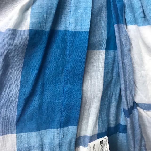 CURTAIN, Pair Blue White Check Tab